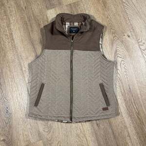 Outpost Makers Boys Quilted Color Block Zip Vest Plaid Lined Size M (10-12)